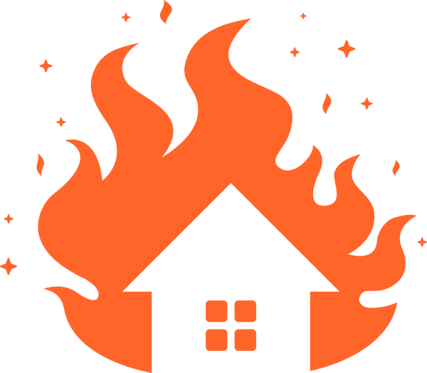 red house fire icon.